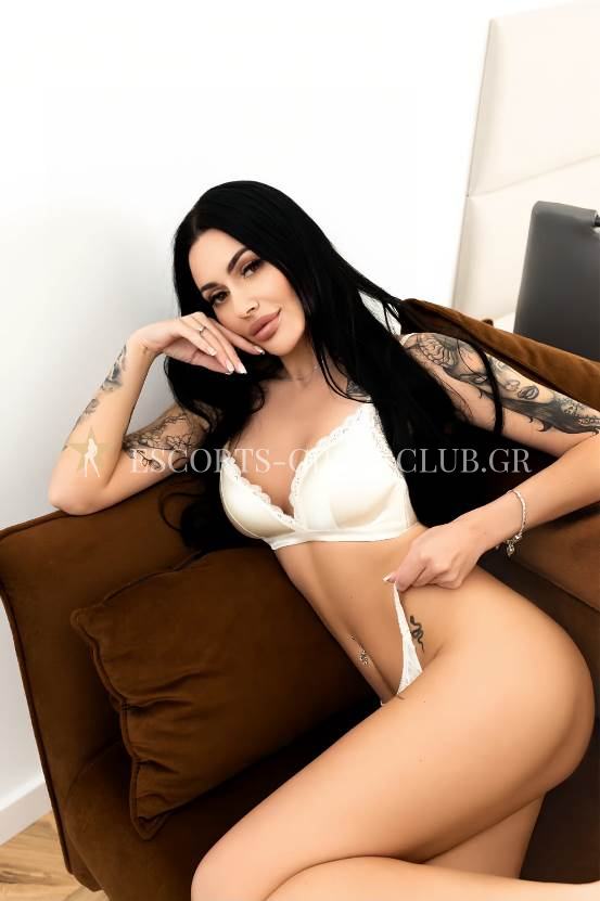 SKINNY SENSUAL SEXY EROTIC BLACK HAIR DARK HAIR TATTED PIERCING TATTOO BIG ASS TOP VIP CALLGIRL VISITA ESCORT IN ATHENS JENNIFER