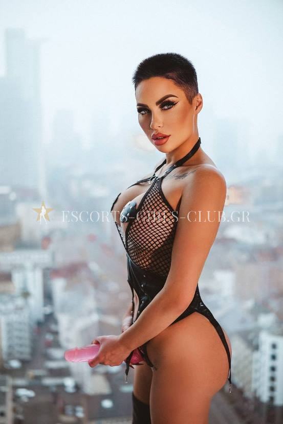 SENSUAL EROTIC KINKY BDSM SHORT HAIR FEM TOP VIP SKINNY MODEL CALLGIRL VISITA ESCORT IN ATHENS ANGIE